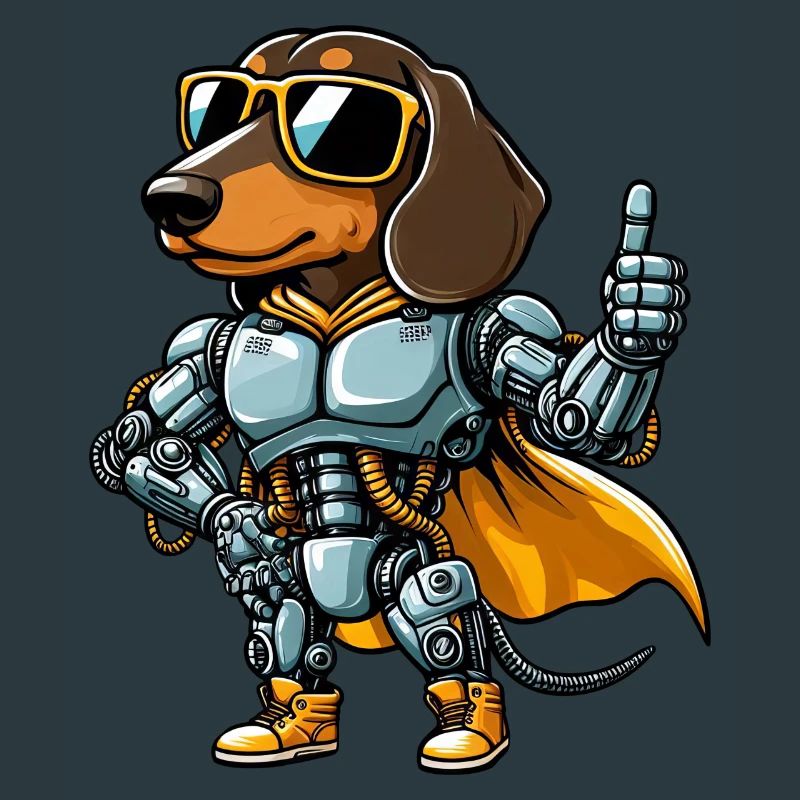 Teckel Robot Cyborg Sci-Fi Chien Mech Design