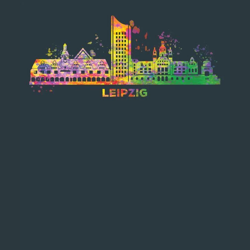 Leipzig Skyline Bunt Leipziger Uniriese