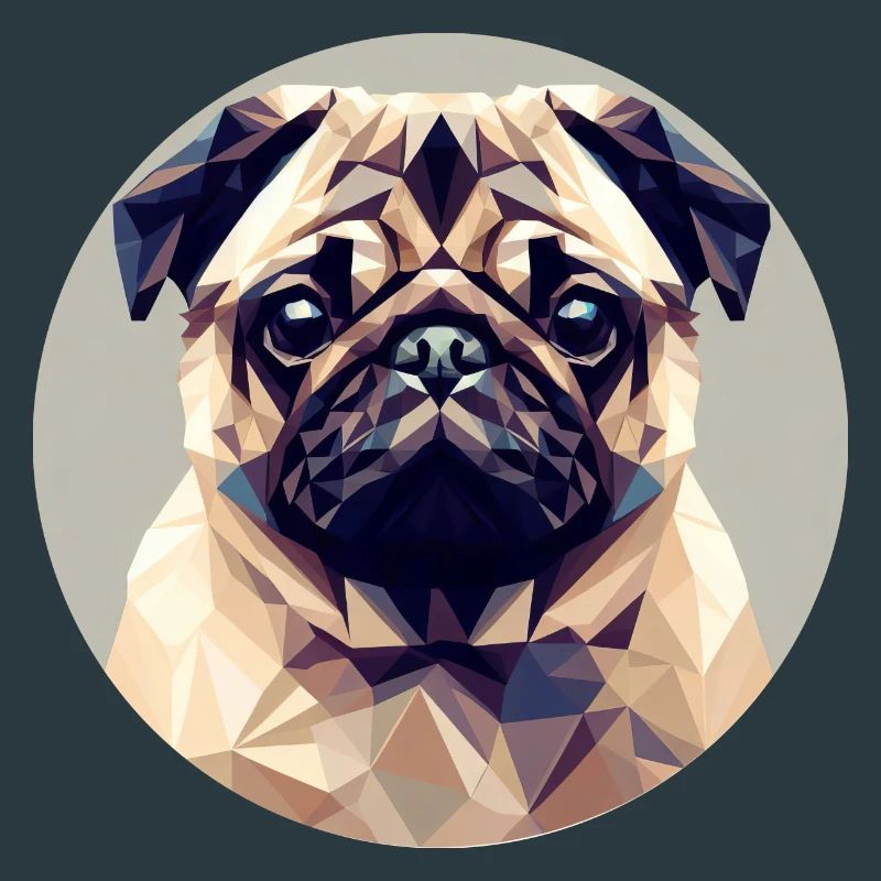 Dog Pug Polygon Geometry
