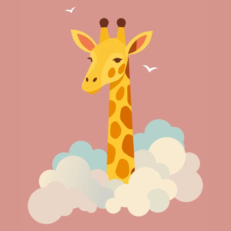 Sanfte Giraffe über den Wolken – Traumhaftes Motiv