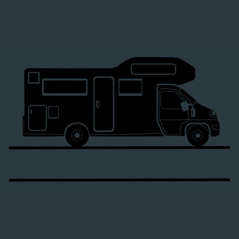 Camper-Silhouette mit Namensraum