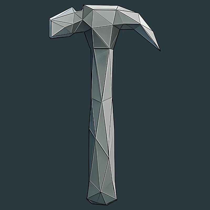 Low Poly Hammer - Artisan Tool