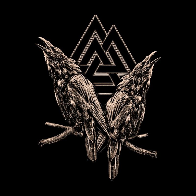Vikinger Raven und Valknut