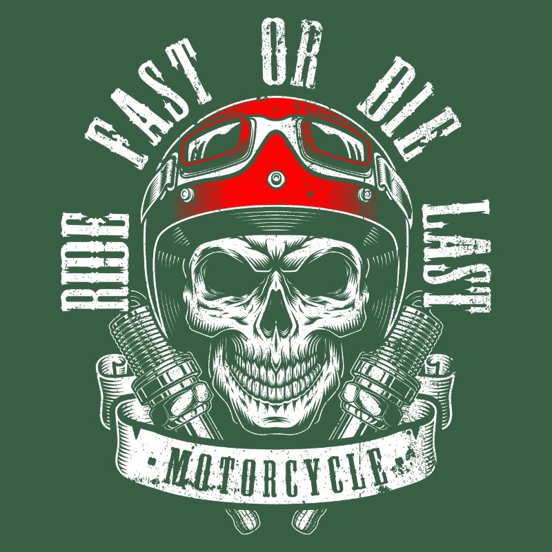 Fahre schnell oder stirb Skull Moto Art
