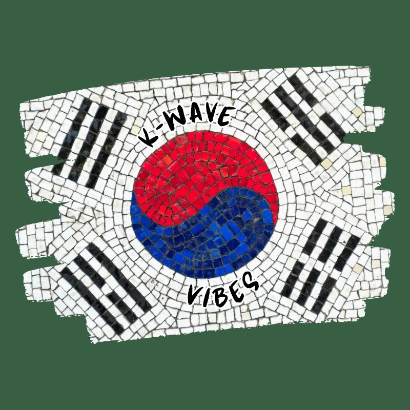 K-Wave Vibes Corée Drapeau Mosaïque Design