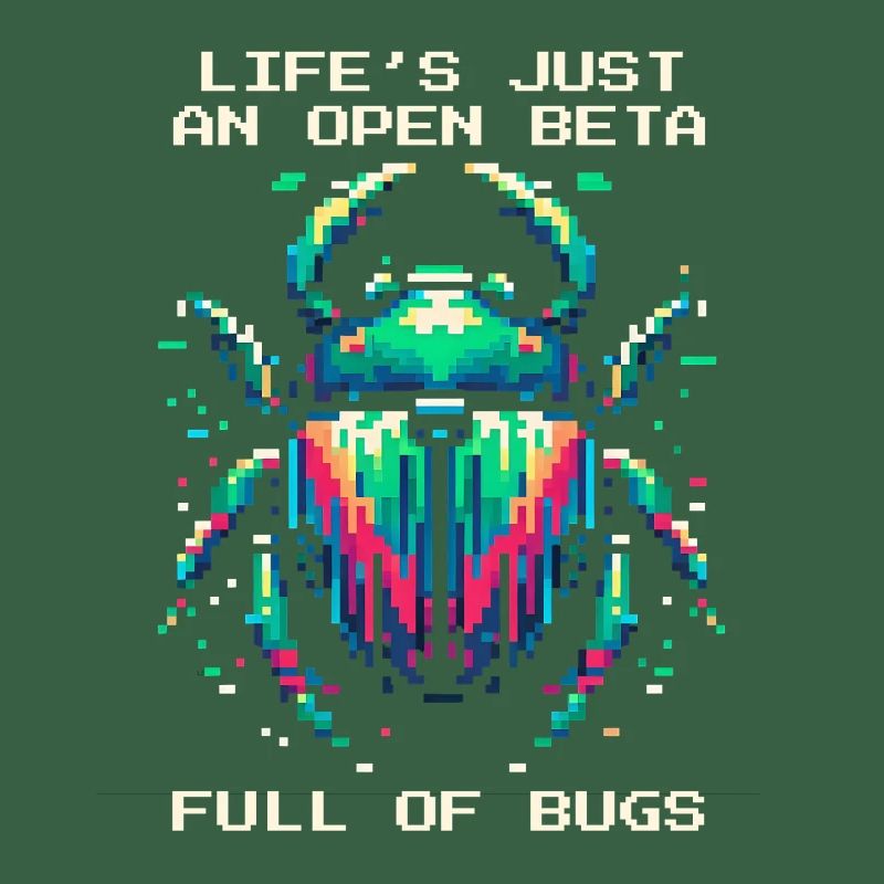 Bug Leben Beta Bugs Retro Pixel Art Humor Gaming