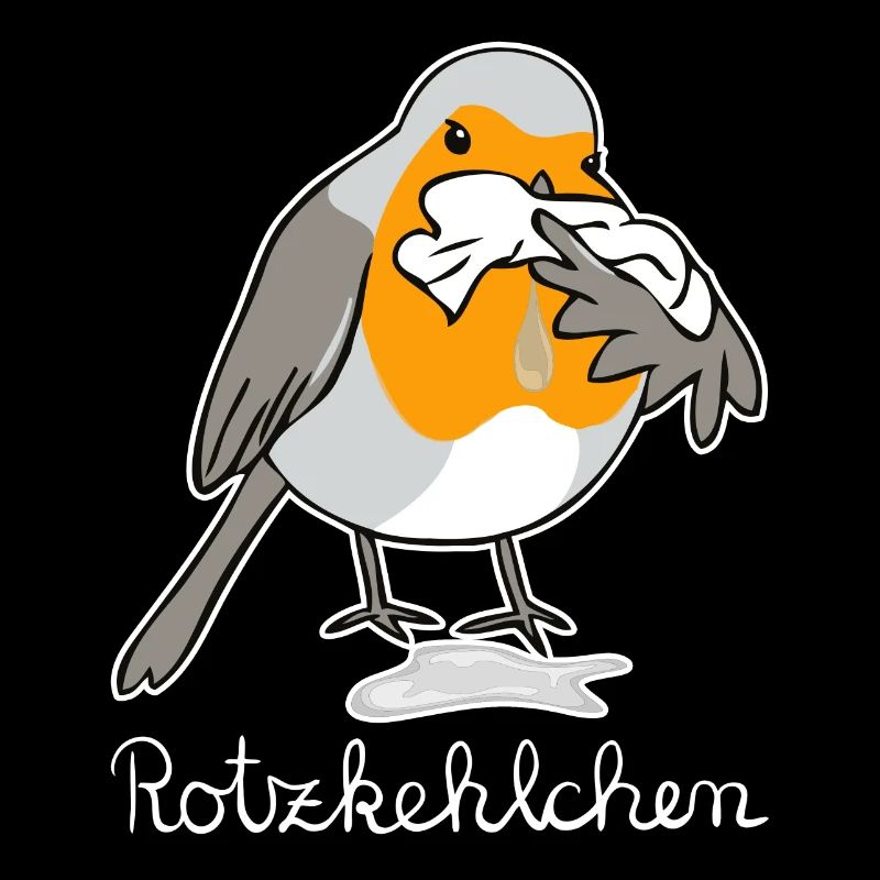 Rotzkehlchen hell Rotkehlchen hat Schnupfen