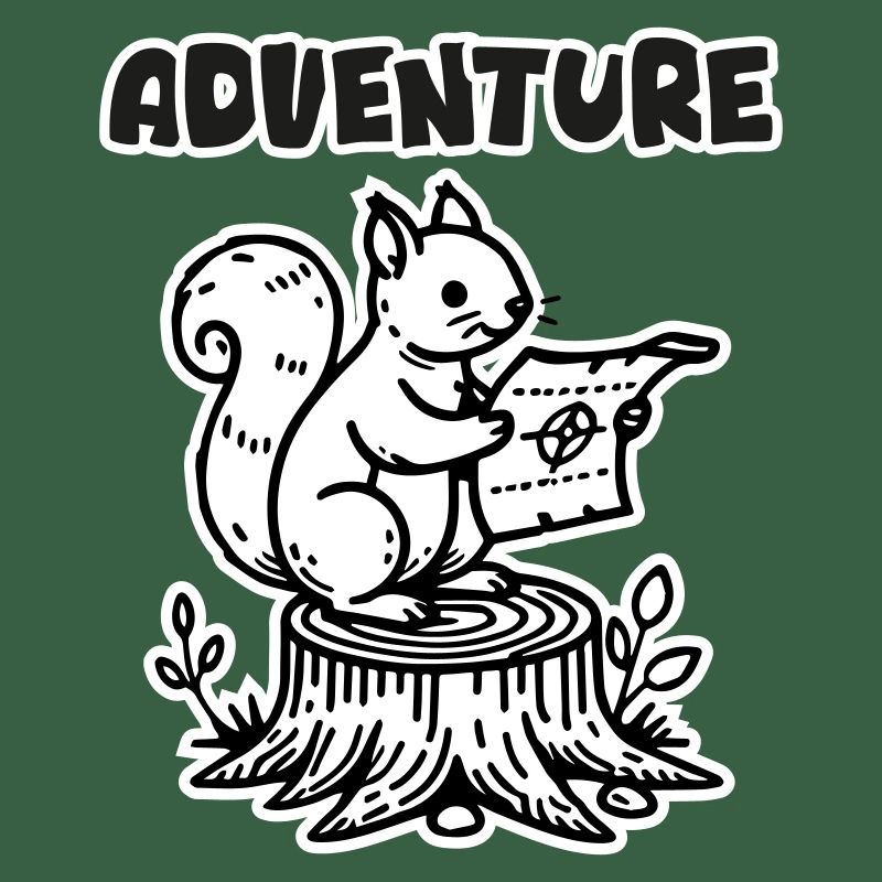 Eichhörnchen mit einer Karte - "Abenteuer" Design