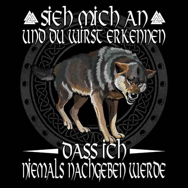 Wikinger Germanen Krieger Sprüche Wolf Geschenk