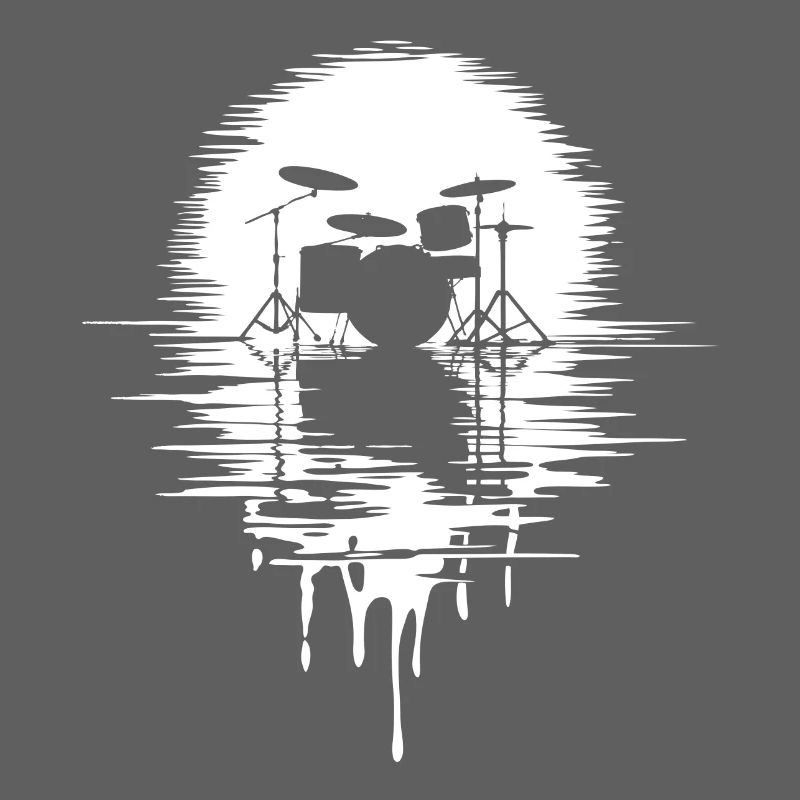 Drumset Silhouette Schlagzeug mit Spiegelung