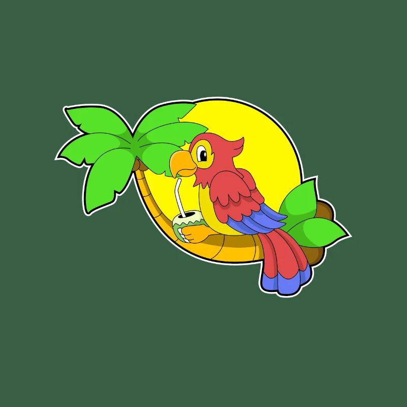 Parrot with coconut