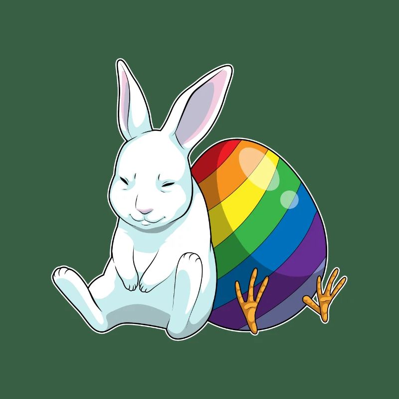 Bunny Easter Easter Egg Rainbow