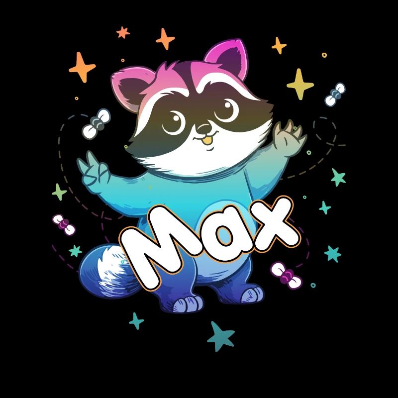 MAX - Beau nom de garçon avec un raton laveur mignon