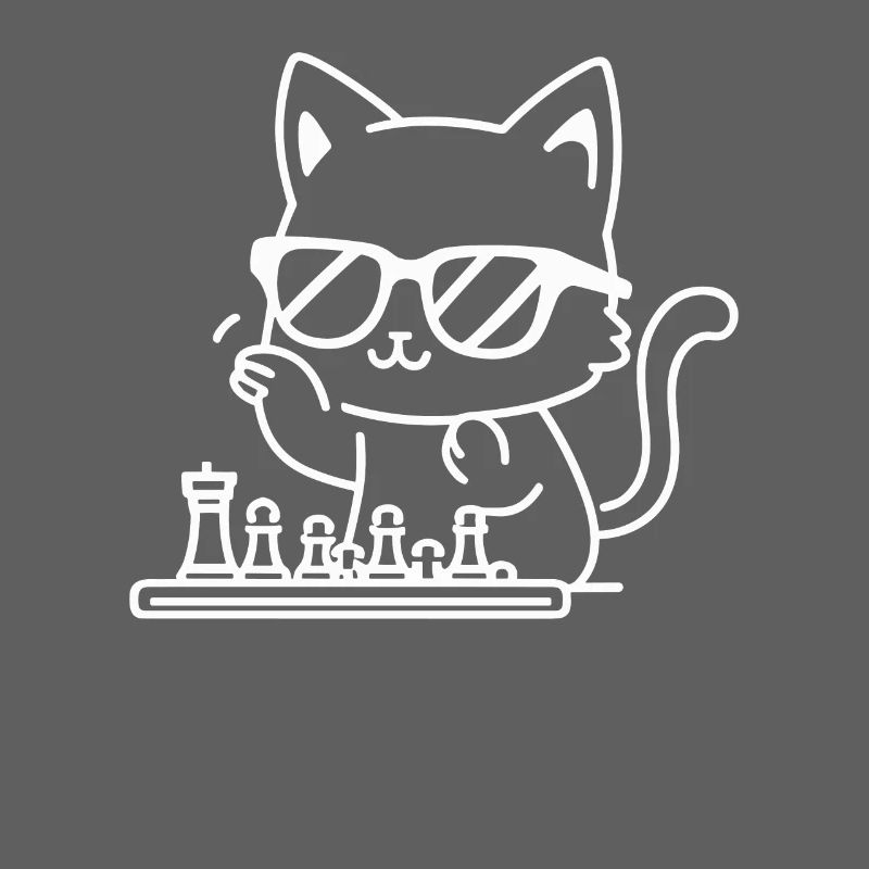 Coole Katze Mit Sonnenbrille Spielt Schach