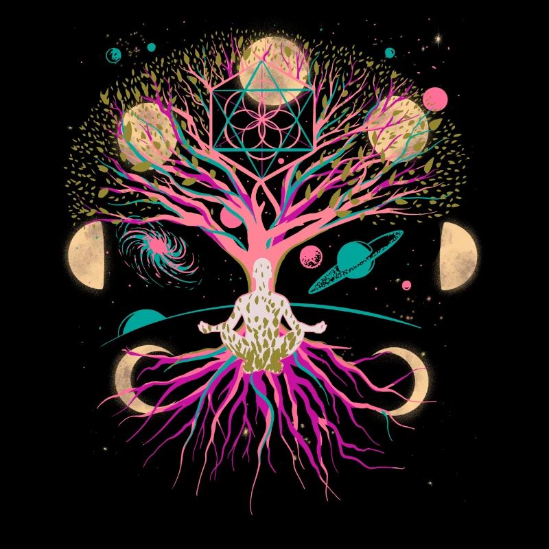 Moon Tree Meditation Meditate Universe Fantasy