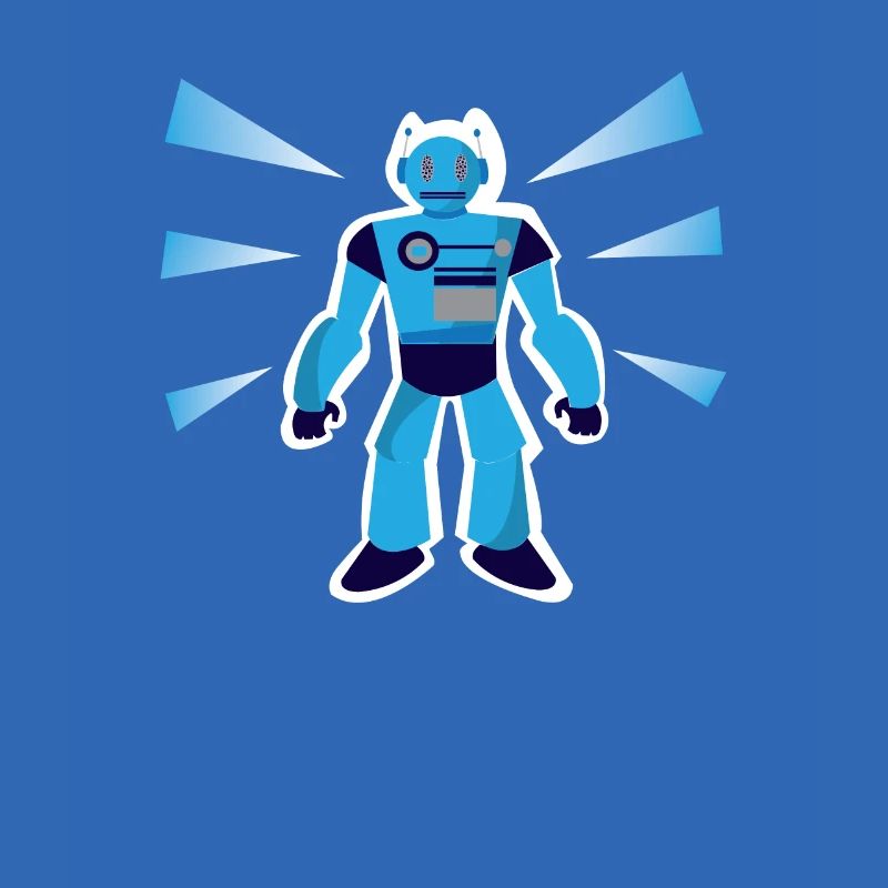 Blauer Roboter Cyborg Robots Maschine Geschenk