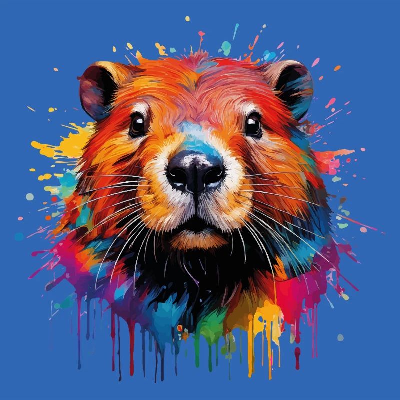 Conception d’aquarelle de castor coloré