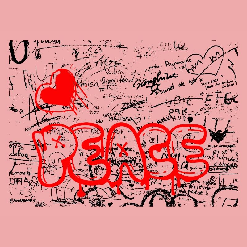 Pense Graffiti Herz Rot
