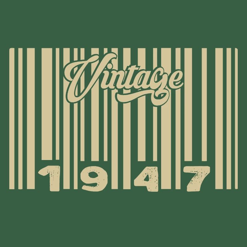vintage 1947 Code barre 1947: Année 2025.