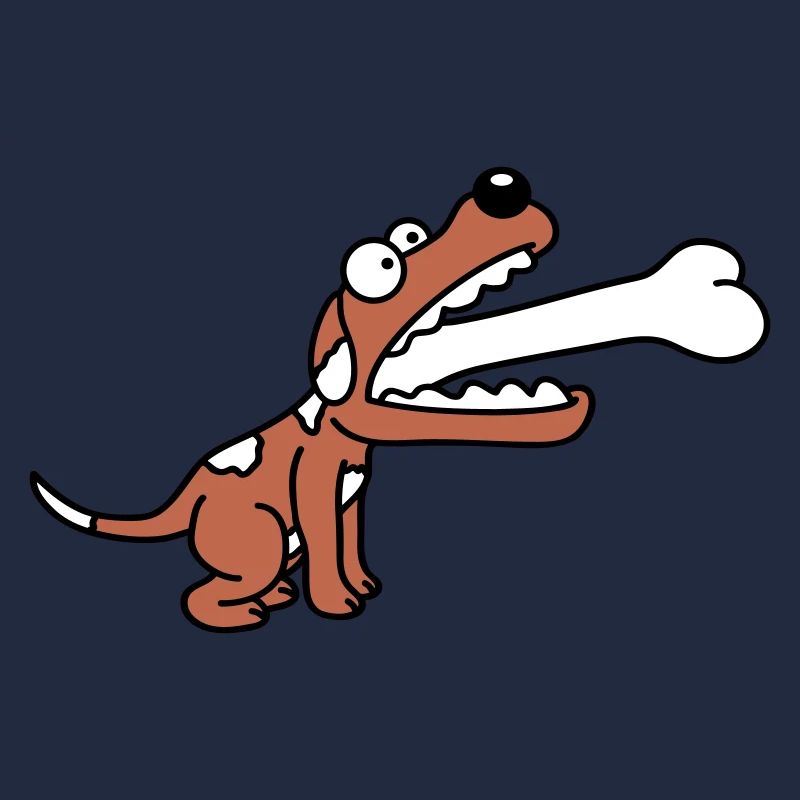 Dog Greedy Hungry Big Bone Swallowed