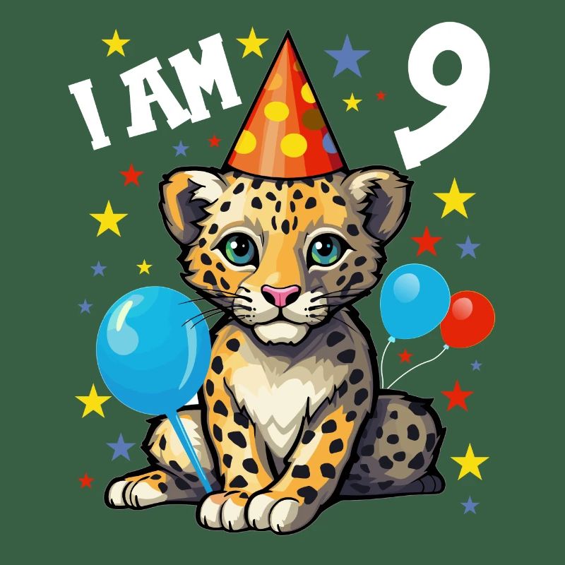 Ich bin 9 Jahre alt Leoparde Leopard 9. Geburtstag