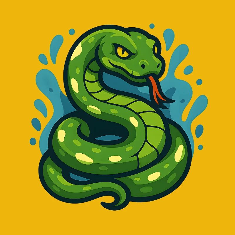 Arbre vert Python serpent en vague