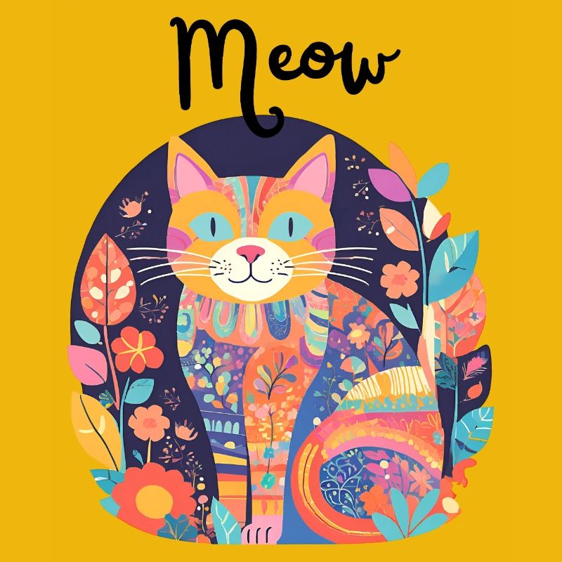 Chat coloré florilège patchwork