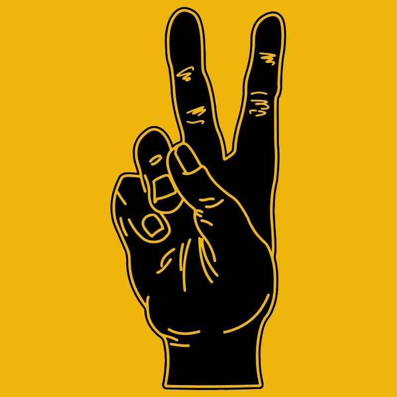 Black hand gesture peace