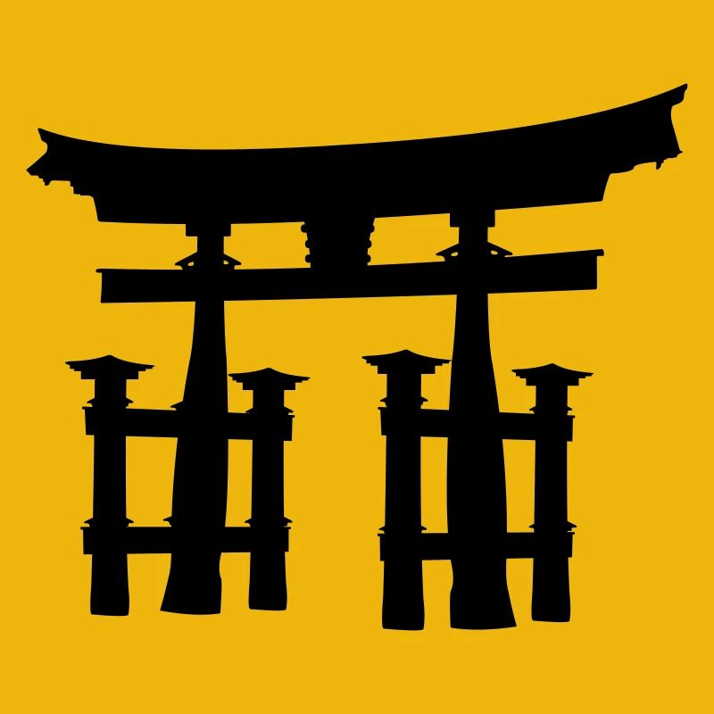 Japanisches Torii oder Tor transparentes Schattenbild