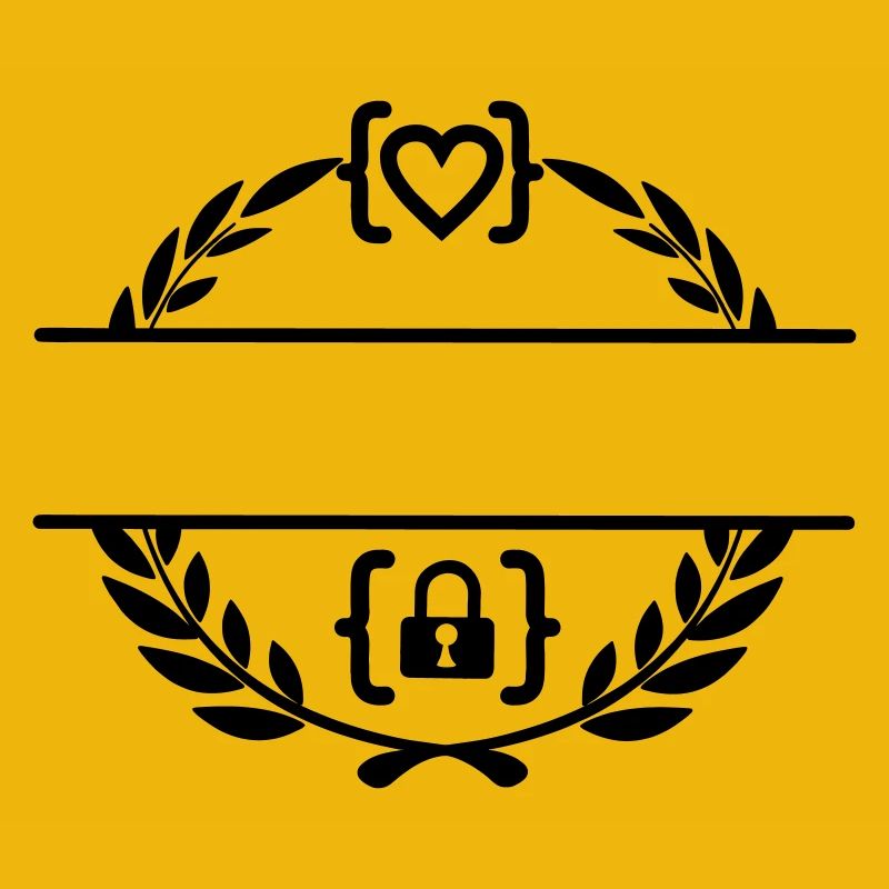 Code avec cœur et code avec cadenas couronne de laurier m