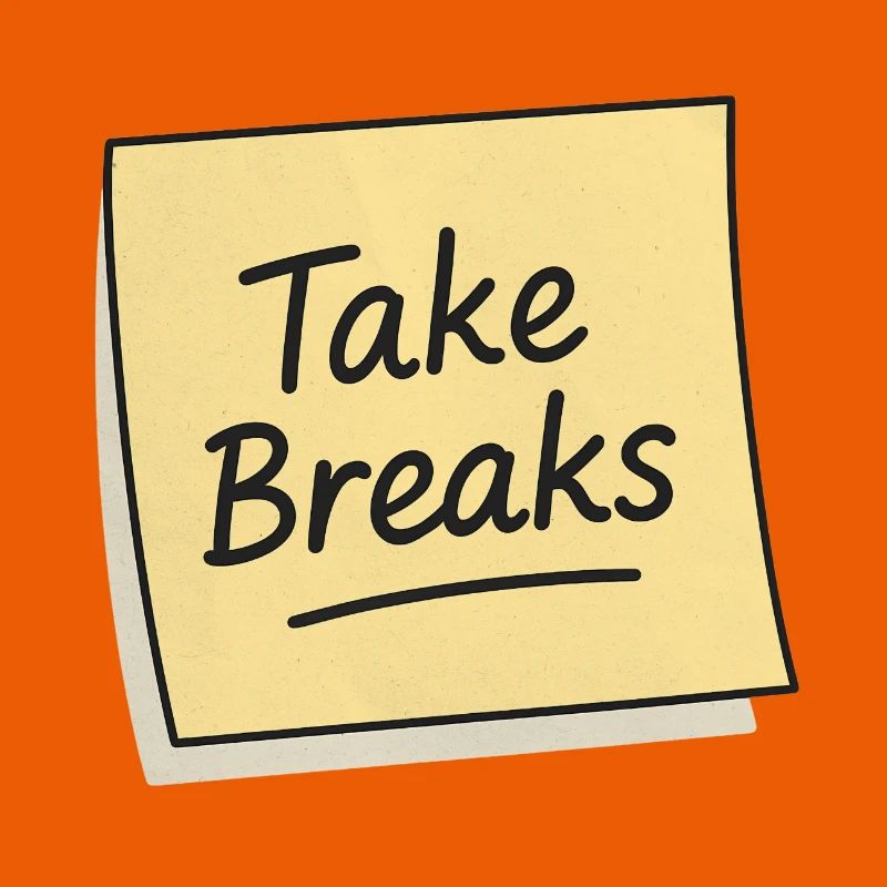 Take Breaks Sticky Note Reminder