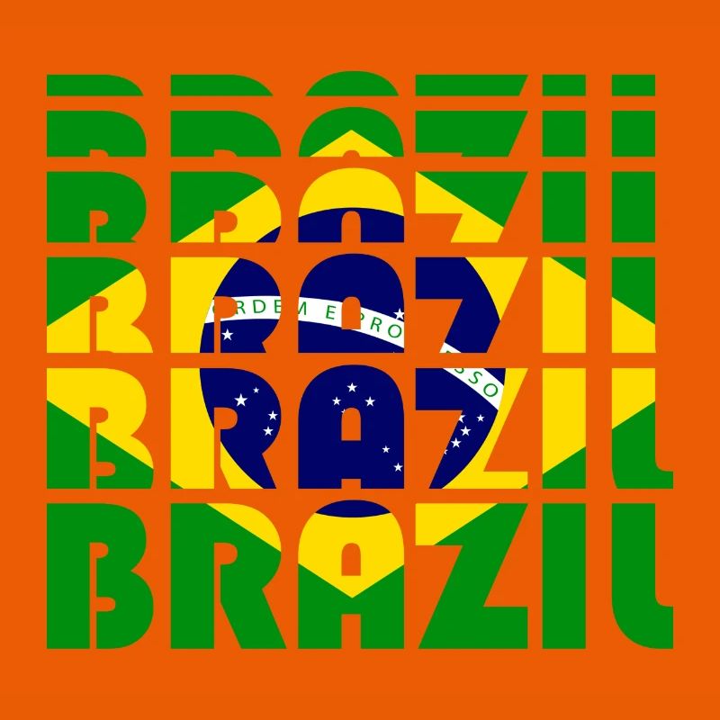 Brazil Flags Grid Pattern