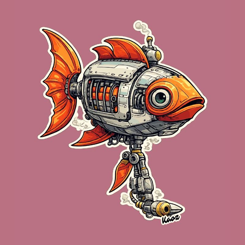 Steampunk Fish Robot Robot Fish