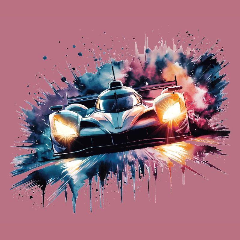 Impression de voitures de sport de course