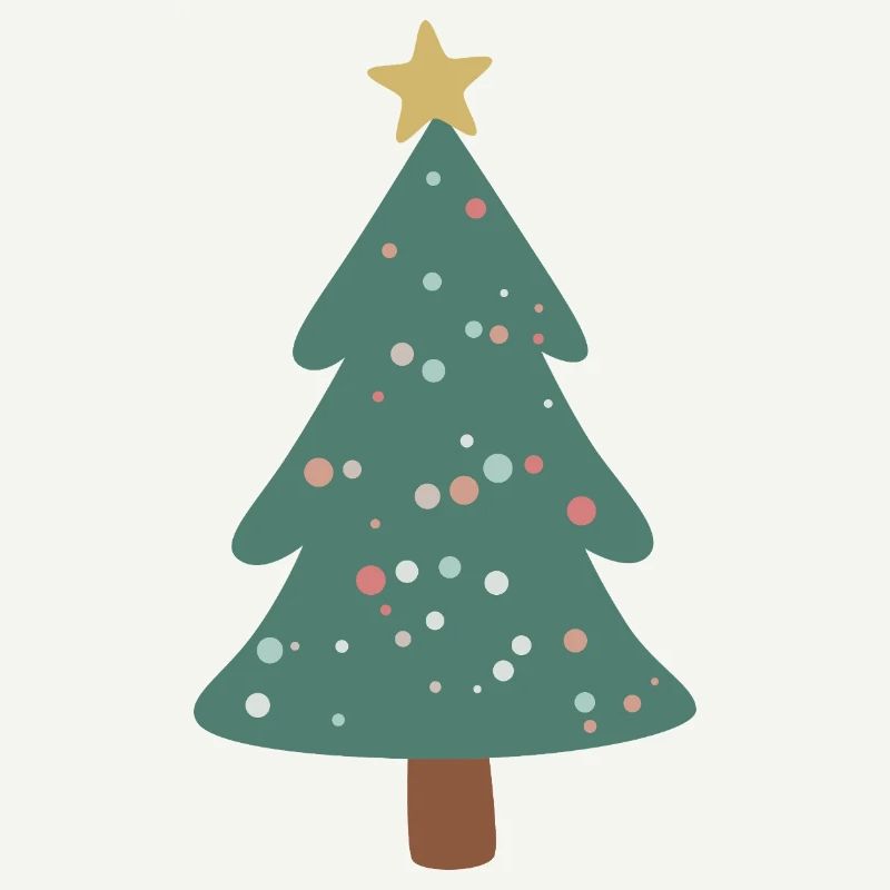 Sapin de Noël vert forêt avec des points