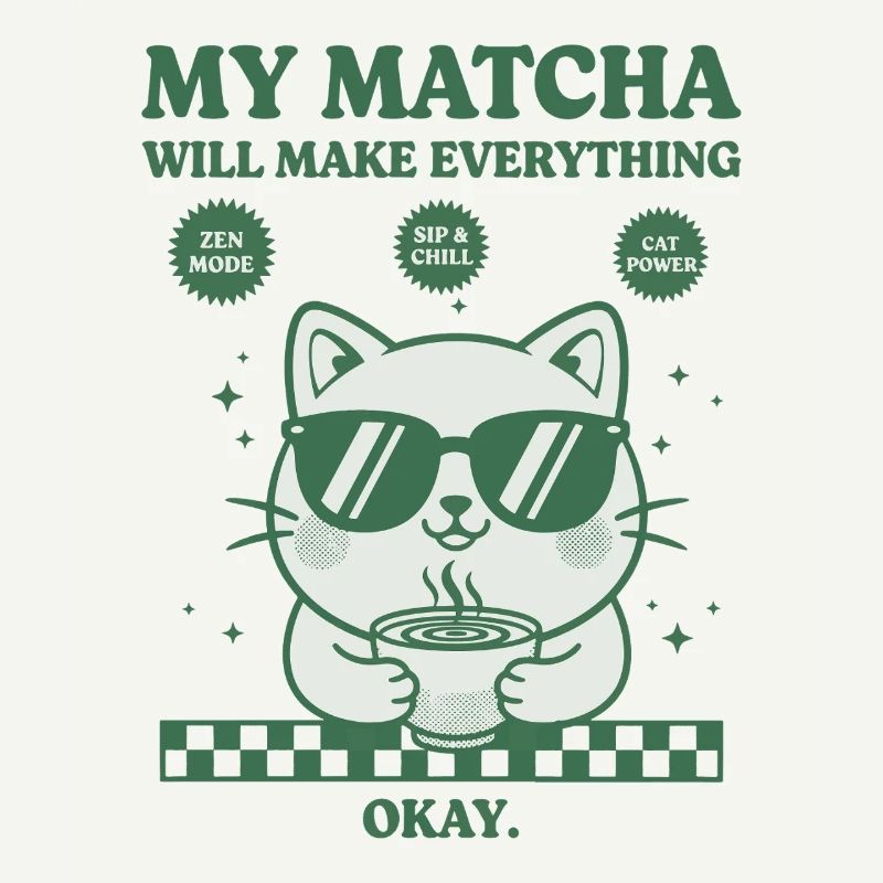 My Matcha Will Make Everything Okay Funny Matcha
