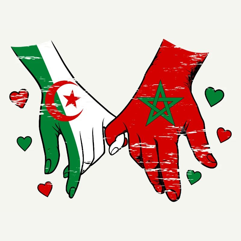 Prise de main du drapeau Algérie Maroc