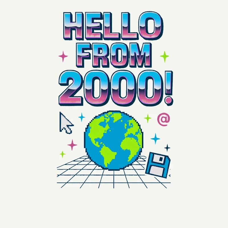 Hello from 2000s Retro Neon Earth