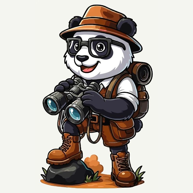 Drôle d’aventure de camping de randonnée Panda Explorer