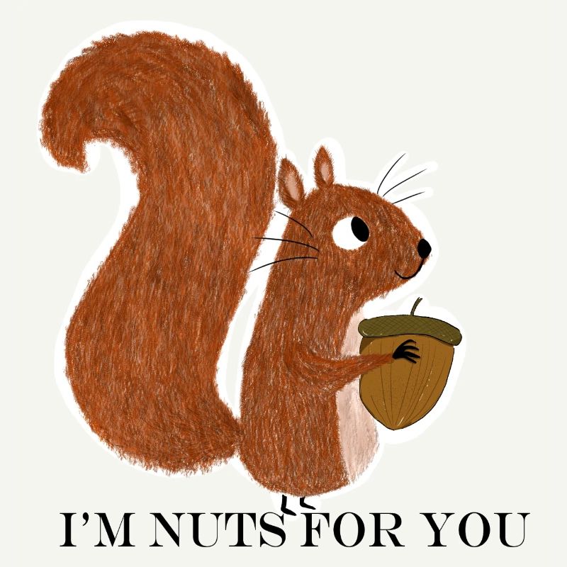 Eichhörnchen mit Eichel