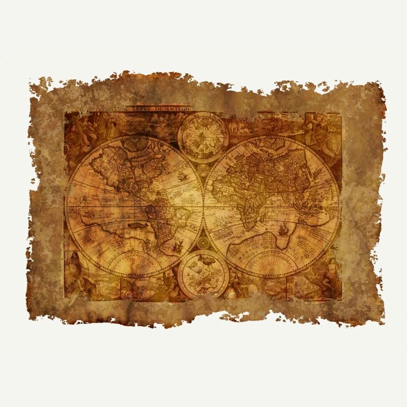 Old world map on parchment