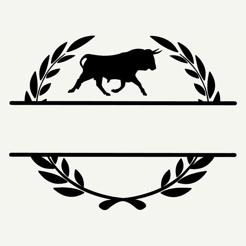 Stier im Lorbeerkranzmonogramm