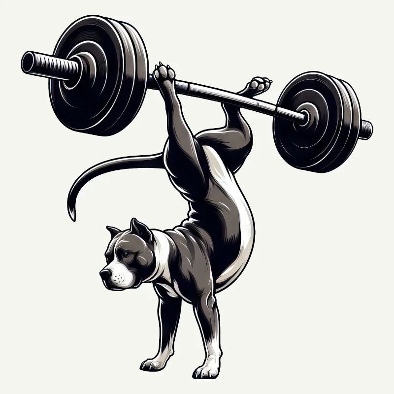 Pitbull Dog Training Dumbbell Handstand Workout