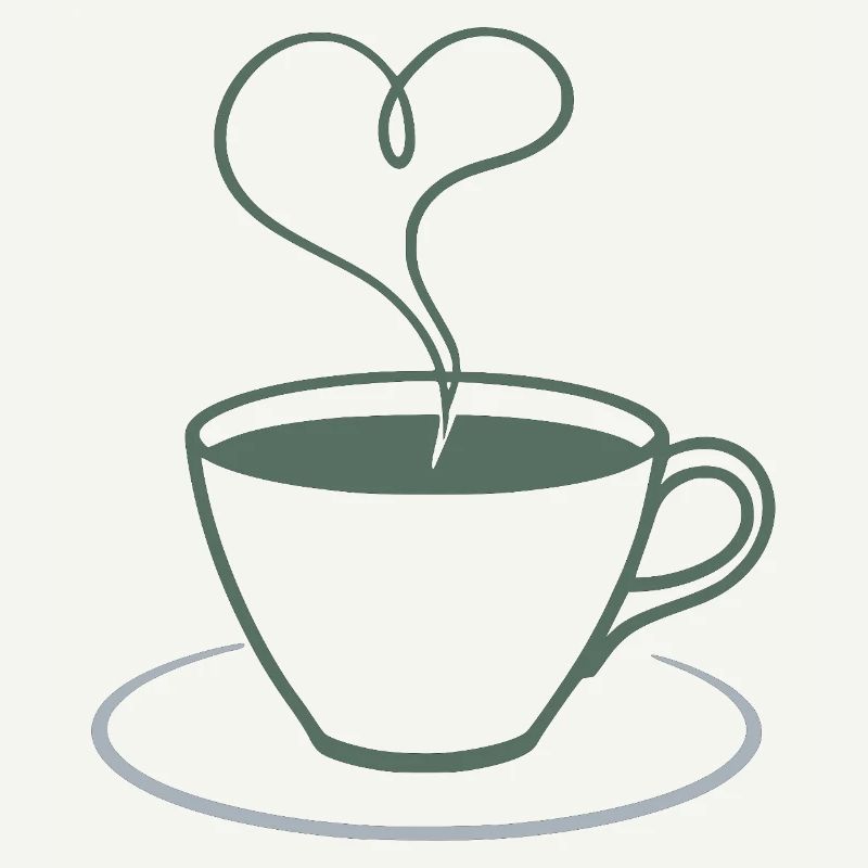 Herzdampf Kaffee Illustration