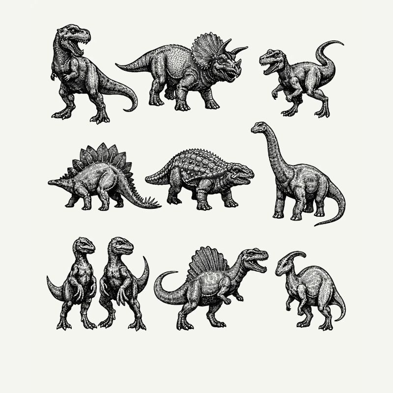 Dino Silhouette Pattern