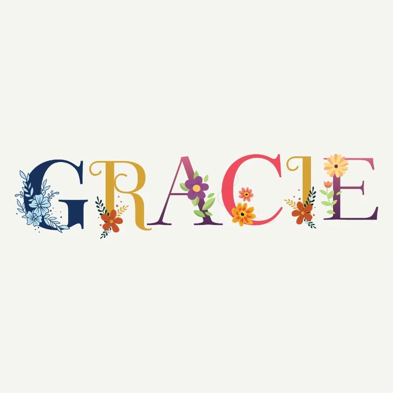 Le nom de GRACIE est décoré de fleurs