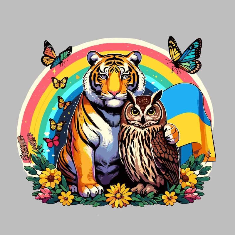 Tiger Eule Regenbogen