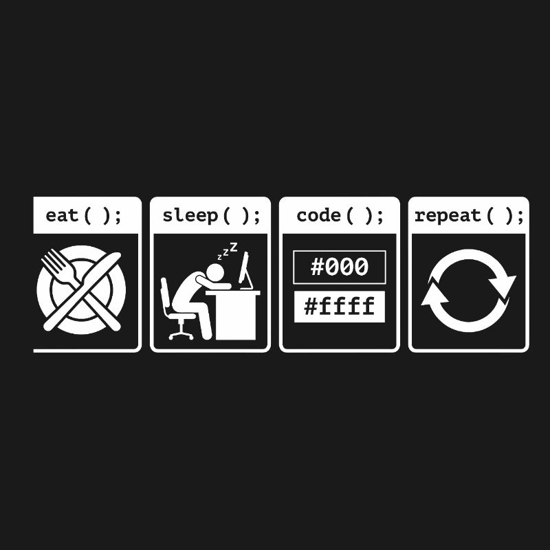 Eat Sleep Code Repeat – Coder Workflow Design