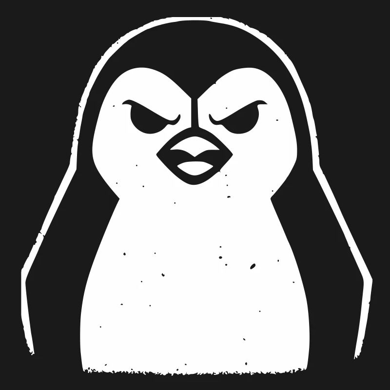 penguin stencil grunge minimalist-vector Linux
