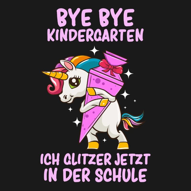 Scolarisation Écolier Bye Bye Kindergarten Einhorn